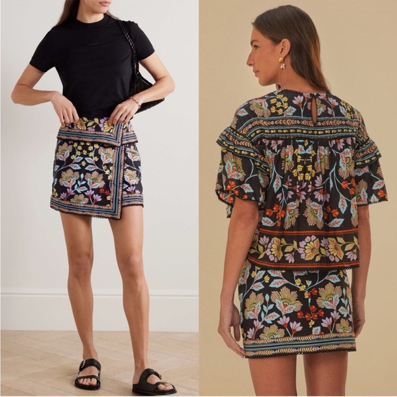 FARM Rio Floral Mini Skirt - Black, Blue, Yellow, Pink - Picture 3 of 9